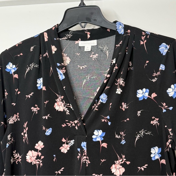 Charter Club Black and  Floral Women's Blouse - Picture 8 of 12